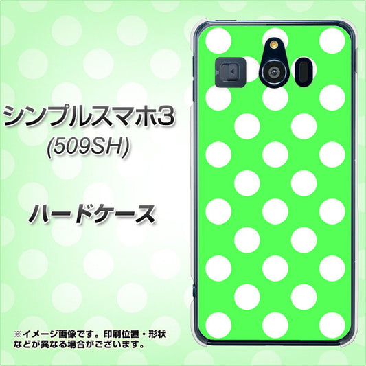 Softbank シンプルスマホ3 509SH 高画質仕上げ 背面印刷 ハードケース【1356 シンプルビッグ白緑】