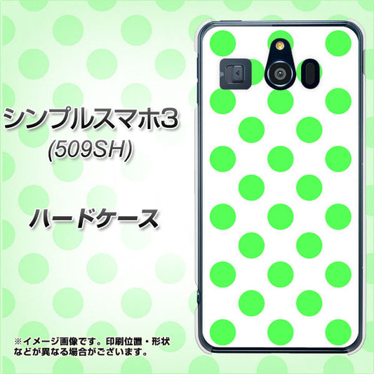 Softbank シンプルスマホ3 509SH 高画質仕上げ 背面印刷 ハードケース【1358 シンプルビッグ緑白】