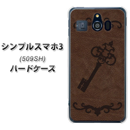Softbank シンプルスマホ3 509SH 高画質仕上げ 背面印刷 ハードケース【EK824 レザー風アンティークキー】