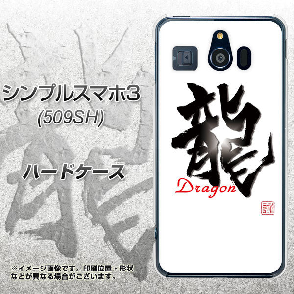 Softbank シンプルスマホ3 509SH 高画質仕上げ 背面印刷 ハードケース【OE804 龍ノ書】