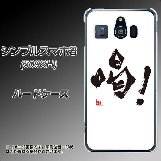 Softbank シンプルスマホ3 509SH 高画質仕上げ 背面印刷 ハードケース【OE845 喝！】
