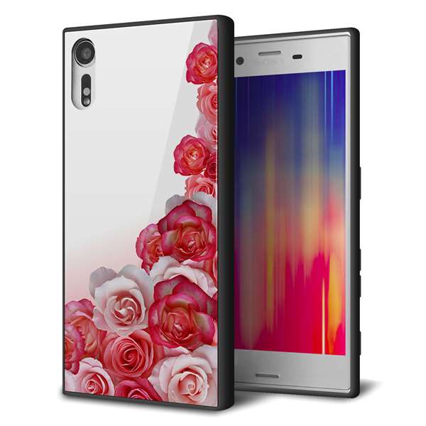 softbank エクスペリアXZ 601SO 強化ガラス&TPUスマホケース ガラプリ【299 薔薇の壁】
