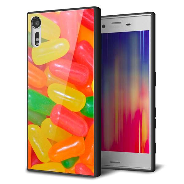 softbank エクスペリアXZ 601SO 強化ガラス&TPUスマホケース ガラプリ【449 ジェリービーンズ】