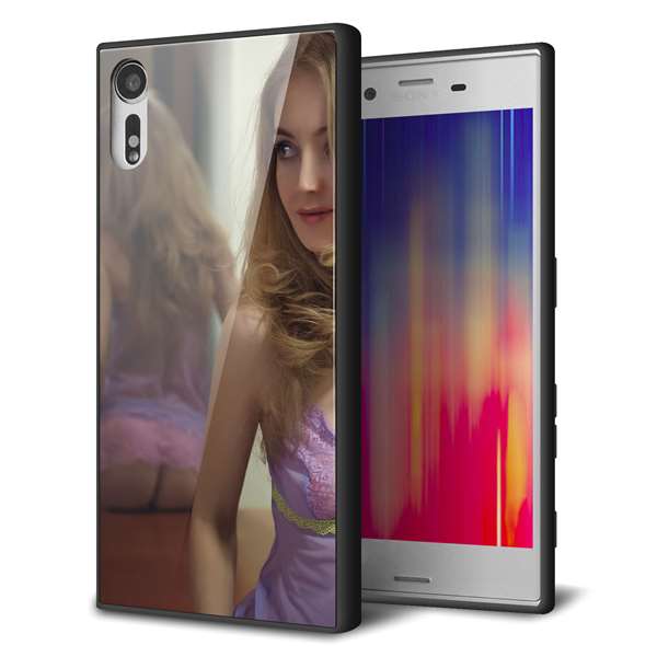 softbank エクスペリアXZ 601SO 強化ガラス&TPUスマホケース ガラプリ【KM886 ミラー】