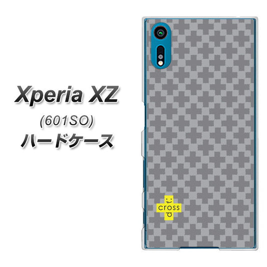 softbank エクスペリアXZ 601SO 高画質仕上げ 背面印刷 ハードケース【IB900  クロスドット_グレー】