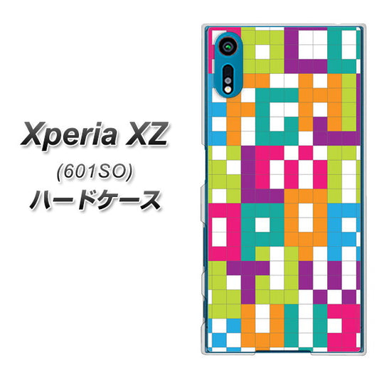 softbank エクスペリアXZ 601SO 高画質仕上げ 背面印刷 ハードケース【IB916  ブロックアルファベット】