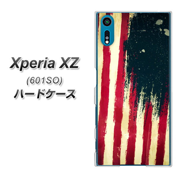 softbank エクスペリアXZ 601SO 高画質仕上げ 背面印刷 ハードケース【MI805 ヴィンテージアメリカ】