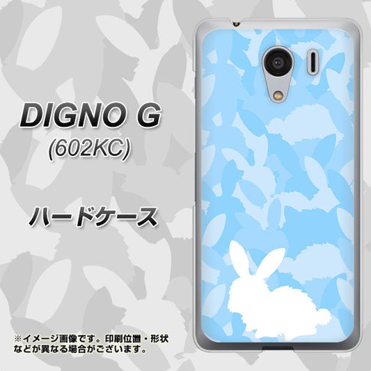 SoftBank ディグノG 602KC 高画質仕上げ 背面印刷 ハードケース【AG805 うさぎ迷彩風(水色)】