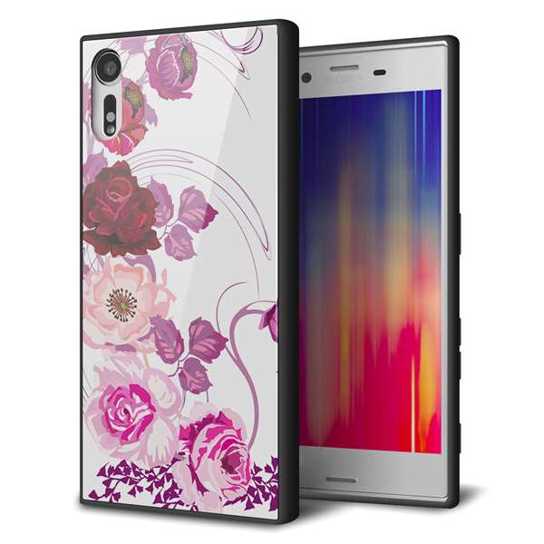 softbank エクスペリア XZs 602SO 強化ガラス&TPUスマホケース ガラプリ【116 6月のバラ】