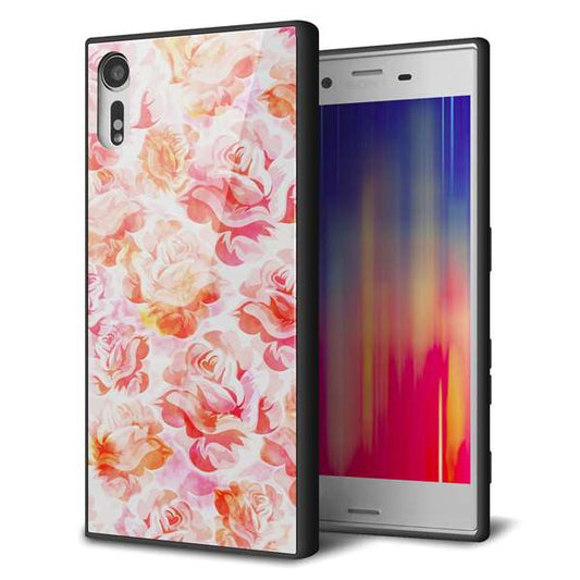 softbank エクスペリア XZs 602SO 強化ガラス&TPUスマホケース ガラプリ【SC930 ローズ レッド】