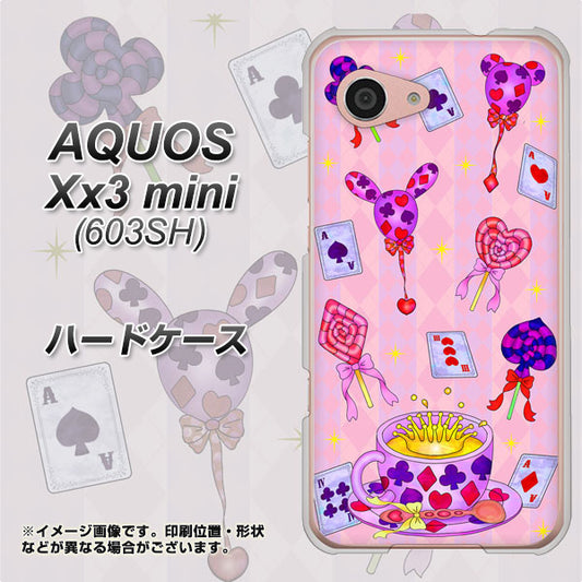 SoftBank アクオス Xx3 mini 603SH 高画質仕上げ 背面印刷 ハードケース【AG817 トランプティー(ピンク)】