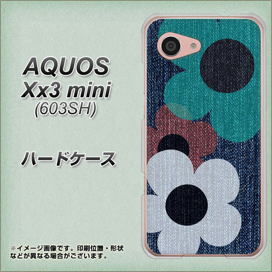 SoftBank アクオス Xx3 mini 603SH 高画質仕上げ 背面印刷 ハードケース【EK869 ルーズフラワーinデニム風】