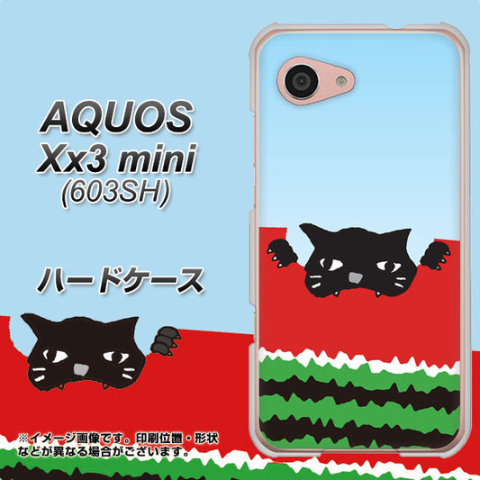 SoftBank アクオス Xx3 mini 603SH 高画質仕上げ 背面印刷 ハードケース【IA815 すいかをかじるネコ(大)】