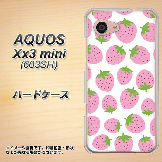 SoftBank アクオス Xx3 mini 603SH 高画質仕上げ 背面印刷 ハードケース【SC809 小さいイチゴ模様 ピンク】