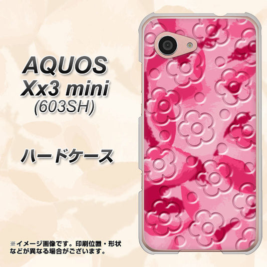 SoftBank アクオス Xx3 mini 603SH 高画質仕上げ 背面印刷 ハードケース【SC847 フラワーヴェルニ花濃いピンク（ローズアンディアン）】