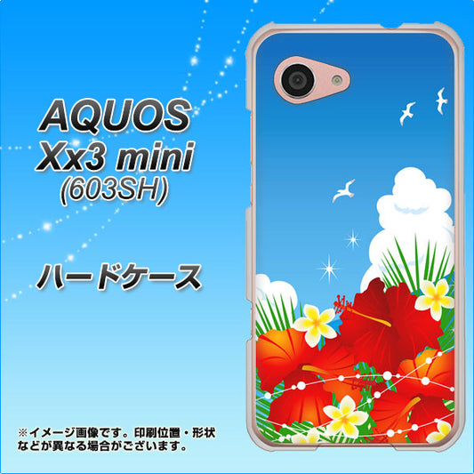 SoftBank アクオス Xx3 mini 603SH 高画質仕上げ 背面印刷 ハードケース【VA821 ハイビスカスと青空】