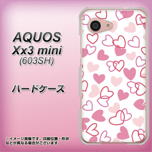 SoftBank アクオス Xx3 mini 603SH 高画質仕上げ 背面印刷 ハードケース【VA929 ハートがいっぱい ピンク】