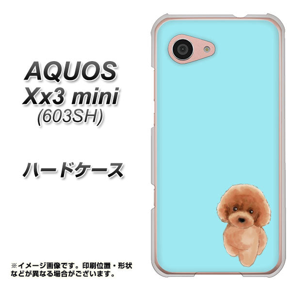 SoftBank アクオス Xx3 mini 603SH 高画質仕上げ 背面印刷 ハードケース【YJ050 トイプードルレッド(ブルー)】