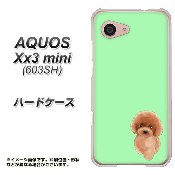 SoftBank アクオス Xx3 mini 603SH 高画質仕上げ 背面印刷 ハードケース【YJ052 トイプードルレッド( グリーン)】