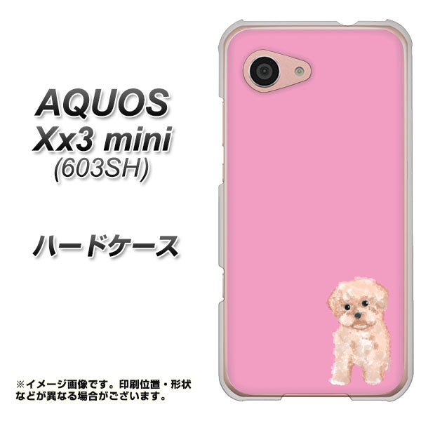 SoftBank アクオス Xx3 mini 603SH 高画質仕上げ 背面印刷 ハードケース【YJ061 トイプードルアプリコット(ピンク)】