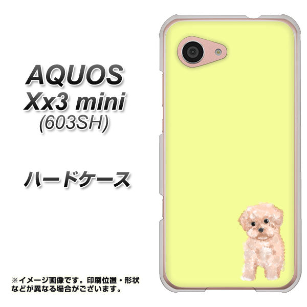 SoftBank アクオス Xx3 mini 603SH 高画質仕上げ 背面印刷 ハードケース【YJ064 トイプードルアプリコット(イエロー)】