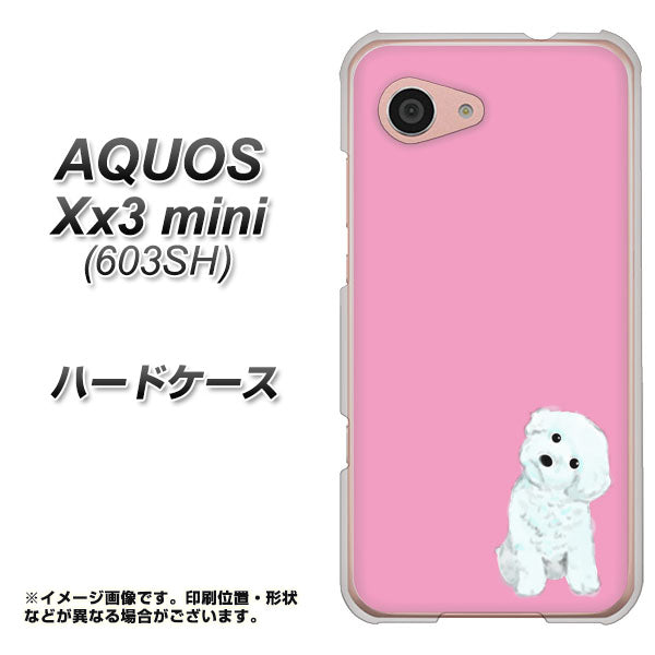 SoftBank アクオス Xx3 mini 603SH 高画質仕上げ 背面印刷 ハードケース【YJ069 トイプードルホワイト(ピンク)】