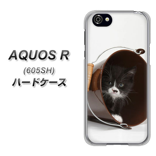 AQUOS R 605SH SoftBank VA800 ネコとバケツ ハードケース 背面印刷