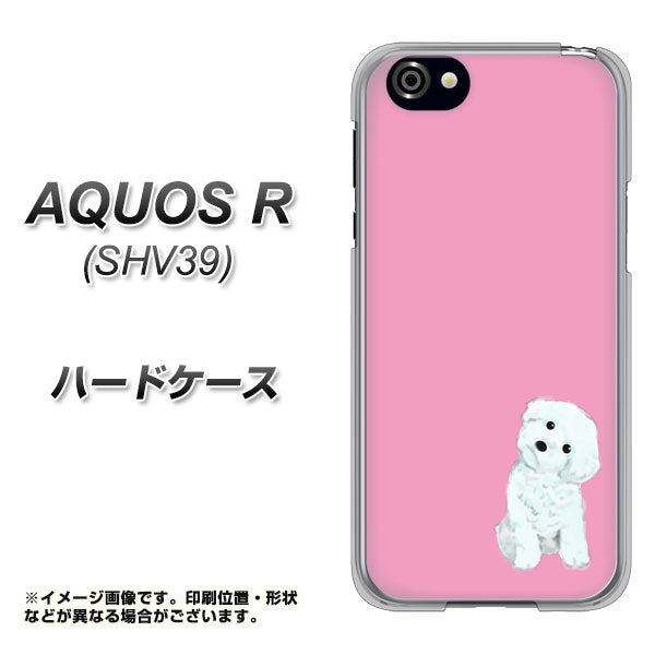 SoftBank アクオスR 605SH 高画質仕上げ 背面印刷 ハードケース【YJ069 トイプードルホワイト(ピンク)】