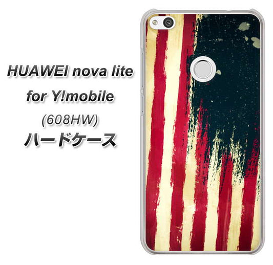 HUAWEI nova lite for Y!mobile 608HW 高画質仕上げ 背面印刷 ハードケース【MI805 ヴィンテージアメリカ】