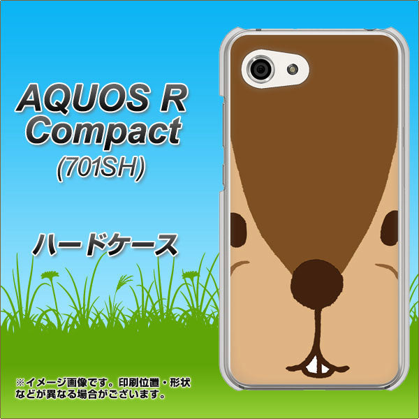 Softbank アクオスR コンパクト 701SH 高画質仕上げ 背面印刷 ハードケース【349 りす】