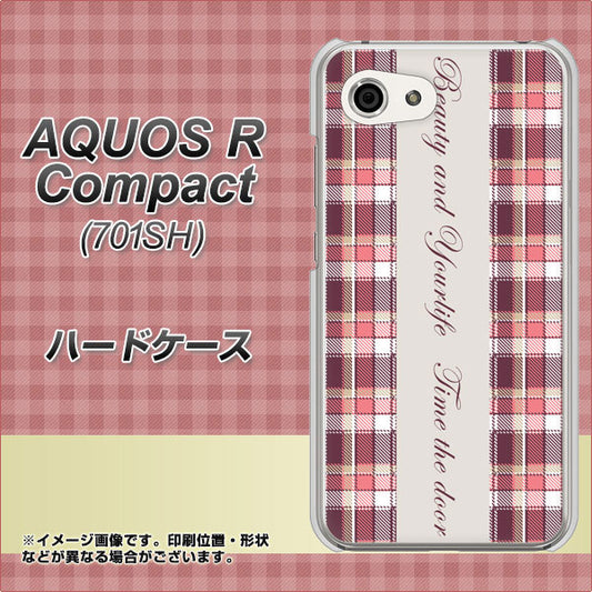 Softbank アクオスR コンパクト 701SH 高画質仕上げ 背面印刷 ハードケース【518 チェック柄besuty】