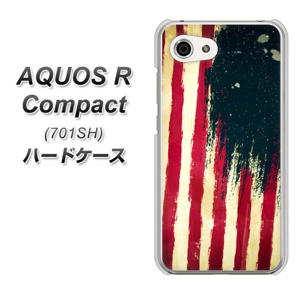 Softbank アクオスR コンパクト 701SH 高画質仕上げ 背面印刷 ハードケース【MI805 ヴィンテージアメリカ】