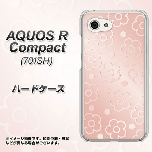 Softbank アクオスR コンパクト 701SH 高画質仕上げ 背面印刷 ハードケース【SC843 エンボス風デイジーシンプル(ローズピンク)】