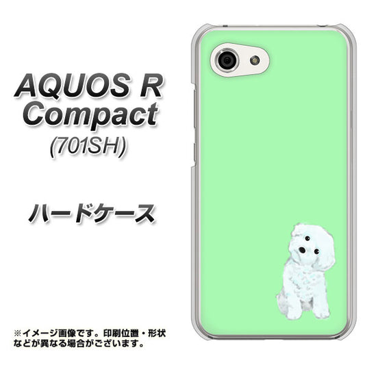 Softbank アクオスR コンパクト 701SH 高画質仕上げ 背面印刷 ハードケース【YJ071 トイプードルホワイト(グリーン)】
