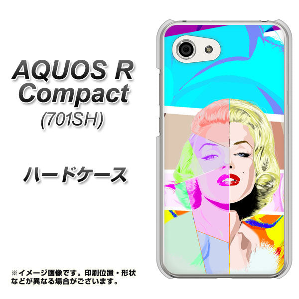 Softbank アクオスR コンパクト 701SH 高画質仕上げ 背面印刷 ハードケース【YJ210 マリリンモンローデザイン(C)】