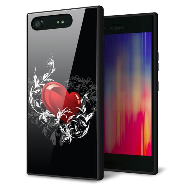 SoftBank エクスペリア XZ1 701SO 強化ガラス&TPUスマホケース ガラプリ【032 クリスタルハート】