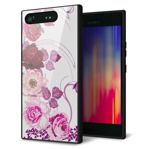 SoftBank エクスペリア XZ1 701SO 強化ガラス&TPUスマホケース ガラプリ【116 6月のバラ】