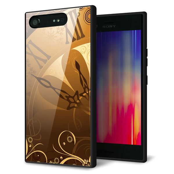 SoftBank エクスペリア XZ1 701SO 強化ガラス&TPUスマホケース ガラプリ【185 時を刻む針】
