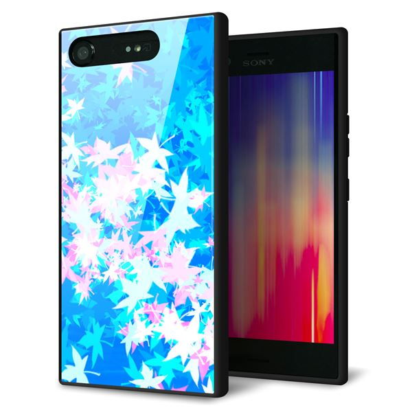 SoftBank エクスペリア XZ1 701SO 強化ガラス&TPUスマホケース ガラプリ【YJ290 デザインもみじ】
