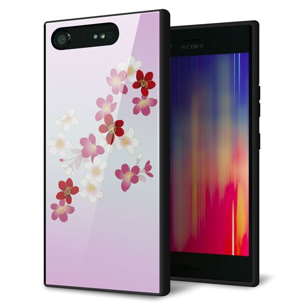 SoftBank エクスペリア XZ1 701SO 強化ガラス&TPUスマホケース ガラプリ【YJ320 桜 和】
