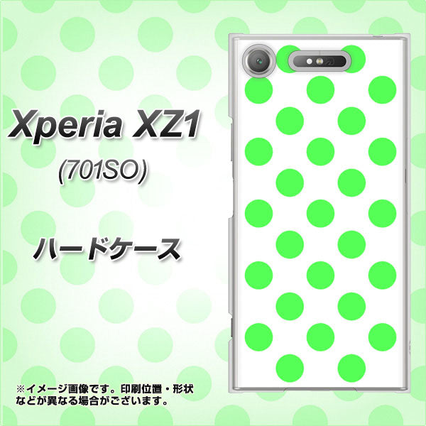 SoftBank エクスペリア XZ1 701SO 高画質仕上げ 背面印刷 ハードケース【1358 シンプルビッグ緑白】