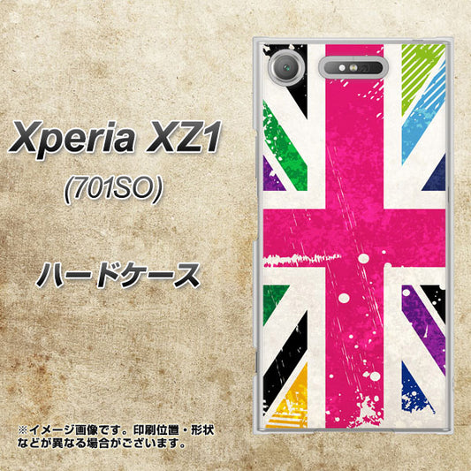 SoftBank エクスペリア XZ1 701SO 高画質仕上げ 背面印刷 ハードケース【SC806 ユニオンジャック ピンクビンテージ】