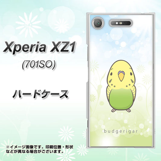 SoftBank エクスペリア XZ1 701SO 高画質仕上げ 背面印刷 ハードケース【SC838 セキセイインコ グリーン】
