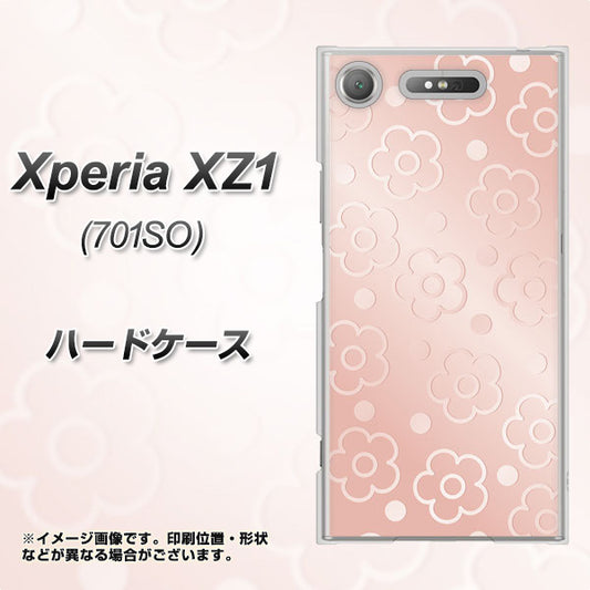 SoftBank エクスペリア XZ1 701SO 高画質仕上げ 背面印刷 ハードケース【SC843 エンボス風デイジーシンプル（ローズピンク）】