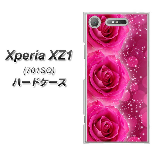 SoftBank エクスペリア XZ1 701SO 高画質仕上げ 背面印刷 ハードケース【VA815 3連のバラ】