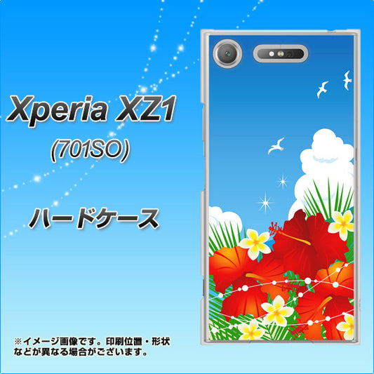 SoftBank エクスペリア XZ1 701SO 高画質仕上げ 背面印刷 ハードケース【VA821 ハイビスカスと青空】