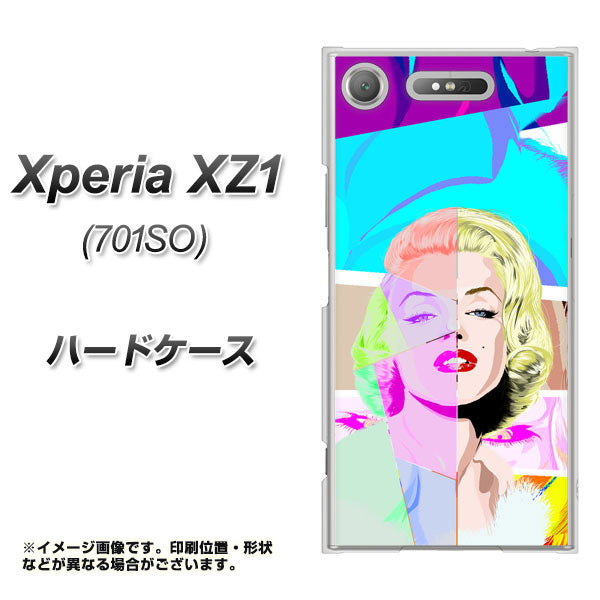 SoftBank エクスペリア XZ1 701SO 高画質仕上げ 背面印刷 ハードケース【YJ210 マリリンモンローデザイン(C)】