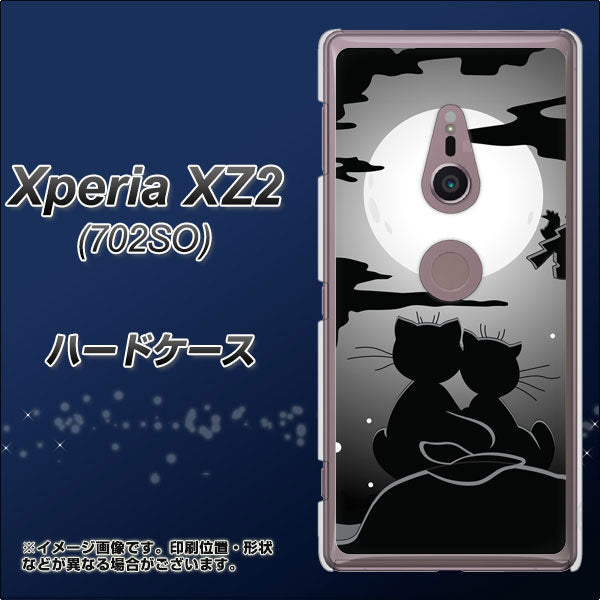 SoftBank エクスペリア XZ2 702SO 高画質仕上げ 背面印刷 ハードケース【342 月夜の二人】