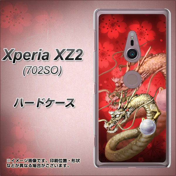 SoftBank エクスペリア XZ2 702SO 高画質仕上げ 背面印刷 ハードケース【1004 桜と龍】