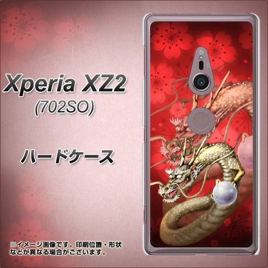 SoftBank エクスペリア XZ2 702SO 高画質仕上げ 背面印刷 ハードケース【1004 桜と龍】